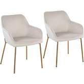 Daniella Dining Chair in Cream Velvet & Gold Steel (Set of 2)